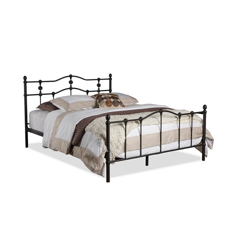 Baxton Studio Wendy Vintage Industrial Black Finished Metal Queen Size Platform Bed 119-10577